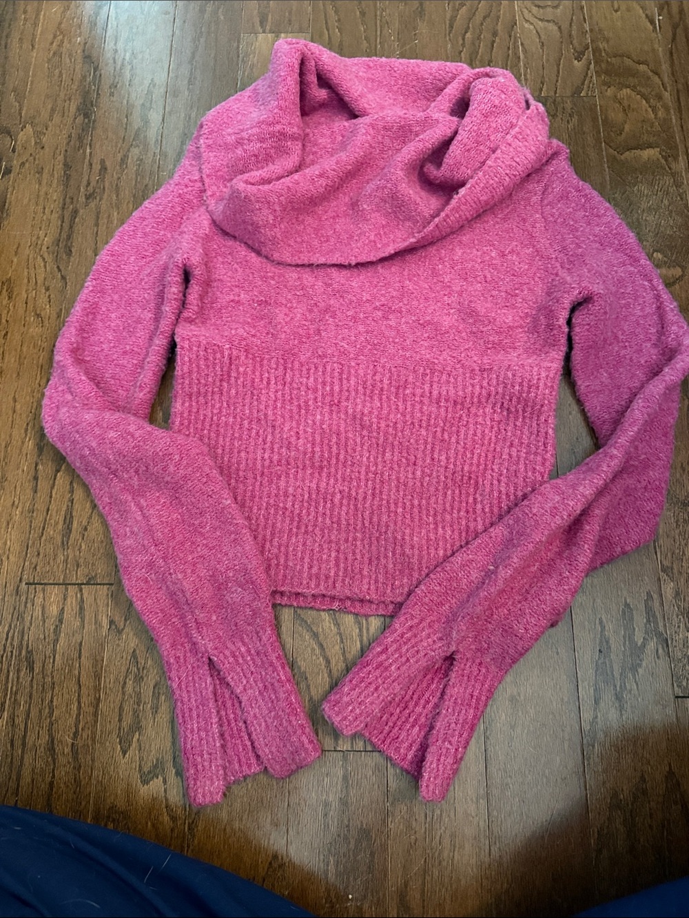 silence + noise Fuchsia Pink Cowl Neck Sweater